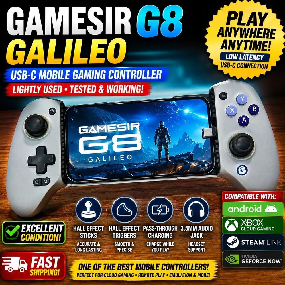 GameSir G8 Galileo USB-C Mobile Gaming Controller Android Hall Effect *Excellent